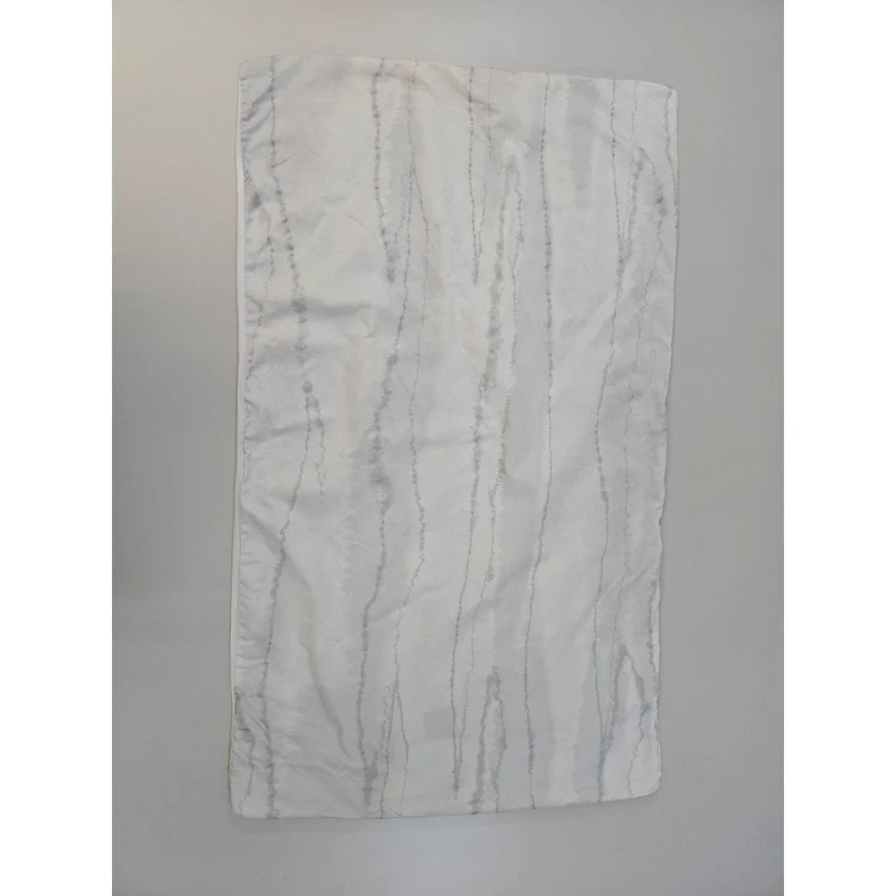 Donna‎ Karan Home White Grey Watercolor Stripe Standard Pillowcase Set of 2